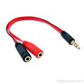 Dual 3.5mmCollar Microphonefor Video Recording Universal Collar Mic For Mobile Smart Phone PC Laptop DSLR - 2 Mic With TRRS Cable With TRS 3.5mm 3 Meter cable & Audio Splitter dual microphone for mobile. 