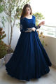 Stylish Royal Embroidered Coat/Gown with Long Frock & Trouser 3-Piece - Party Wear Dresses for Women. 