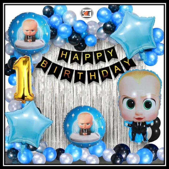 Boss Baby Birthday Theme Decoration Combo Set 56 Piece Happy Birthday ...