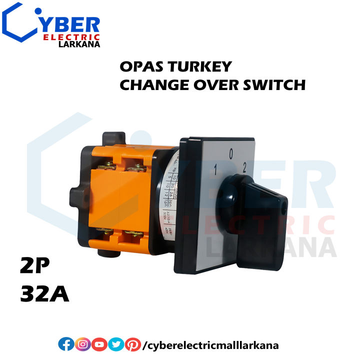 OPAS TURKEY CHANGE OVER SWITCH ORIGINAL 2 POLE 32 AMPERES