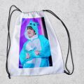 BTS Team Logo And Signature Academy Bag Drawstring Bag. 