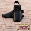 Black Peshawari Chappal Leather Close Shape Bd-457. 