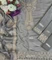 Women's Maroon Embroidered 3 Piece Suit with Trouser & Dupatta | Elegant Party Wear Pakistani Dress. 