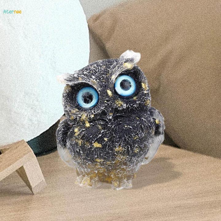 Modern Owls Figurine Home Collectibles Craft DIY Hand Carved Owl Statues for Bedroom Living Room Tabletop Decor