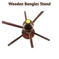 Wooden Bangle Stand Box - Stylish Bangles Organizer for Girls and Women, Indian Style Bangle Storage, Bracelet Holder, Silver and Steel Bangles Display Set. 