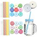 Glass Mix Colours Designer Mason Jar With Straw, Units Per Pack: 1, Capacity: 500 Ml. 