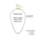 Jewelry Necklace 202mm Tennis Chain Necklace Women's Silver Gold Stainless Steel Frozen Necklace Women's Fashion 24. 
