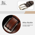 LouisWill Men’s Belt Genuine Leather Belt For Jeans Men Fashion Design Belt Pin Buckle With Leather Strap 120cm Adjustable Length Belt Business Dress Male Belt. 