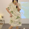 confinement clothes summer thin pajamas dress postpartum lactation 5 months pregnant women postpartum nursing skirts plus size summer dress. 