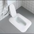Fully Enclosed Squat Toilet Cover with Foot Step – Odor Stopper and Open Cover Design. 