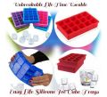 ICE CUBE TRAY Easy Push Pop out Square Silicon Ice Cubes Tray 15 Cubes. 