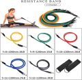 11 Pcs Resistance Bands Set, Exercise Bands with Door Anchor, Handles, Waterproof Carry Bag, Legs Ankle Straps for Resistance Training, Physical Therapy, Home Workouts. 