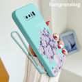 Casing Samsung Note 8 phone case softcase liquid silicone protector smooth shockproof bumper cover new design comic flower cartoon ytyhh01. 