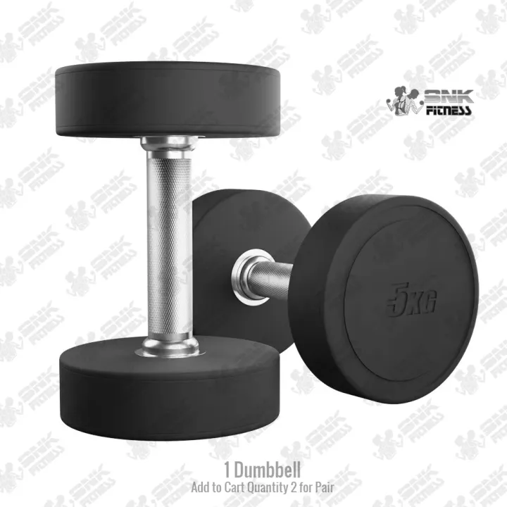 SNK FITNESS Dumbbells 1kg to 15kg with Anti-Slip Metal Handle, Home Gym Workout Equipment for Full Body Workout Fitness, Sold in 1 pieces 1kg, 2kg, 3kg, 4kg, 5kg, 6kg, 7kg, 8kg, 10kg, 12.5kg, 15kg High Quality Rubber Dumbbells Home Exercise Dumbell
