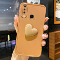 For Vivo Y15 Cover Fashion Klein Blue Love Heart Matte Phone Case Camera Lens Protection Soft Liquid Silicone Shockproof Protective Back Cover. 