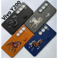 Vivo Y200 – Polo Embroidered Faux Leather Rexine Back Cover | Stylish Polycarbonate Shell Phone Case for Durable Protection | PLC. 