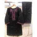 Embroidery two PCs suit in khadi for women winter collection. 