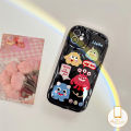 MissConnie Cute Cartoon Little Monsters Cover Compatible for IPhone 7Plus XR 14 11 12 13 Pro Max X 7 8 6s 6 Plus XS Max SE 2020 Wavy Curved Edge Glossy Shockproof Case Shell. 