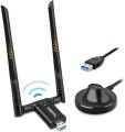 ÂÎgÎtàl USB WiFi Adàpter, 1200Mbps Dúal Bànd Dongle 2.4G/5G with 3.0 Crádle, High Gàîn àntènna Exténsiòn Cable Wireless Nétwòrk Adàpter for PC Désktop Laptop Support Wîndòws 11/10/8/7 Mác  Black. 