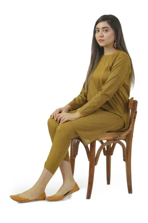 EGO%20Winter%20Collection%202019%20%20Rusted%20Frayed%202Pc%20%20Rust%20Weft%202%20tone%20Kurti%20For%20Women%20-%20Image%203