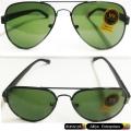 Pilot, Sunglasses for Men and Women, Aviation Military Style Aviator Glasses with 100% UV400 Protection and Glasses Case, Black Frame Green Lense. 
