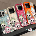 Cartoon Pop Mart Creative Couple Cute Labubu Trendy Case Compatible for IPhone 16 14 13 11 12 15 Pro Max XR 16Plus XS Max X 15 14 16 Plus Luxury Soft Case. 