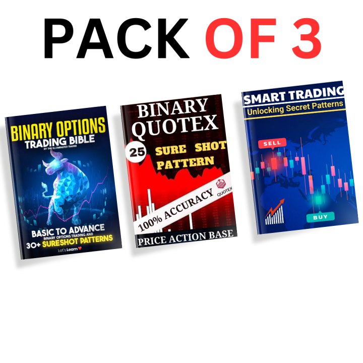 New Edition Pack Of 3 Trading Book Set - Binary Quotex Trading Book & Smart Trading Unlocking Secret Book - All Market Traders Stock Forex & Crypto Binary Trdaing Strategies Book - Combo Deal