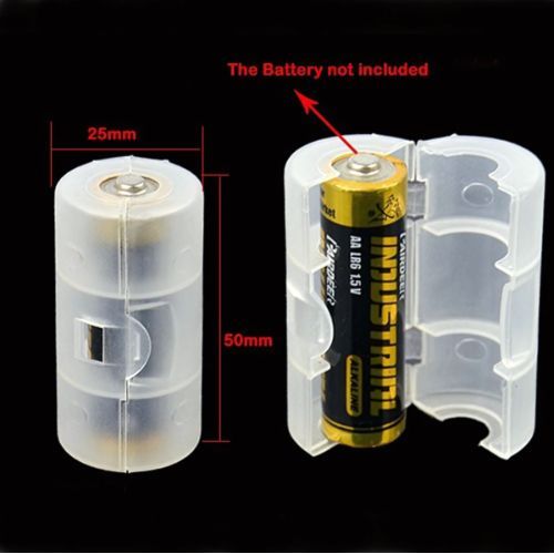 Smartt 2pc AA Battery to Size C Battery Case Adapter Converter Holder Switcher - Versatile Battery Conversion for All Your Power Needs