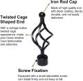 Curtain Rod End – Beautiful Finials – Elegance & Twisted Design - Pack of 2. 