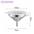 200 Fine Mesh Filter Stainless Steel Funnel Set with Fine Mesh Filter Cleaning Brush Kitchen Supplies for Liquid Transfer. 