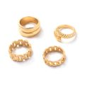 4Pcs Personality Gold Metal Snake Rings for Women Gifts New 2025. 