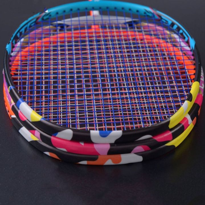 Badminton Racket Tag Creative Multi-color Badminton Racket Head Sticker PU 1.7*25cm Frame ...