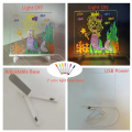 LED Note Board, Glowing Acrylic Message Marker Board with Light, Board Note Illuminated White Board (7.9 X 7.9In) Easy to Use. 
