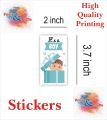 Pack of 10 Baby Boy Announcement Stickers for Boxes & Decoration (BB-3). 