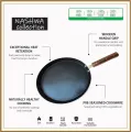 Hot Plate Non stick Tawa 30cm 33cm 36cm Hot Plate tawa Nonstick fry Pan Roti Tava Non-Stick induction Tawa Cookware set Paratha Pan Baking Wooden Handle Long Usage Non Stick Tawa for Chapatti & Dossa Naan Bread 11 inches 12 inches 13 inches. 