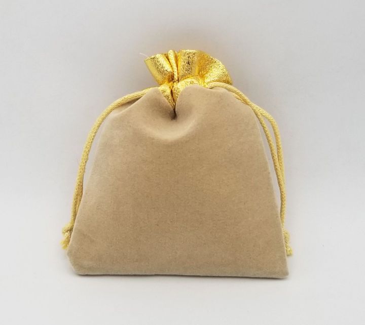 BIDH BAG BEIGE POUCH NIKKAH BIDH BAG - 50 PCS - NIKKAH DECORATION ITEMS