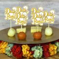 Pack of 12 Date Fixed cupcake Mithai Toppers 2.5 inches Best for Engagement & Wedding party Celebration Toppers. 