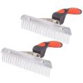 2X Pet Comb Extra-Large Rake Comb Grooming Brush Deshedding Tool Beauty Comb for Large Dogs Golden Retriever Husky. 