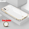 Biruiqu for VIVO Y02T / VIVO Y02 Back Cover Luxury 6D Plating Frame Shiny Bling Phone Pounch Soft Silicone Square Phone Case. 