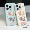 Color Macaron Luxury Skin Feel Leather Case Compatible for IPhone 12 15 13 11 14 16 Pro Max XR 15 14 16 Plus X XS Max 12 11 Pro Cartoon Cute Kitten Love Heart Cat Soft Case. 