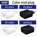 100% Original Samsung 45W 2.0 Super Fast Charger with Type C to Type C Cable (Global Certified Charger) Pd Charger For all Mobile Phone S24+, S8 Ultra, Note20 Ultra,S24 Ultra, Note10 Plus, S22 ultra Galaxy S10 / S10E / S10+. 