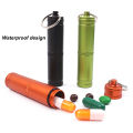Pill Container Easy to Carry Metal Keychain Pill Box Tablet Bottle Container. 