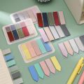 1 pack of 100 sticky notes  simple solid color pointed classified index stickers  student stationery labels, fluorescent stickers 2. 