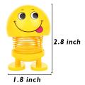 Pack of 6 Pieces Smiling Face Spring Bouncing Doll Car Smiley Doll Cute Emoji. 