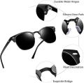 Semi Rimless Polarised Sunglasses Men Women Classic Horn Rimmed Frame UV400 Half Frame Shades. 