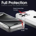 iPhone 15 Pro (6.1''),Shockproof Slim Shock-Absorbing Bumper Clear Hard Back Phone Protective Bumper Cover for iPhone 15 Pro (Clear). 