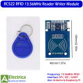 RC522 RFID Card Reader & Writer Module – 13.56MHz SPI Interface for Arduino, Raspberry Pi & Microcontroller Projects by Electrica. 