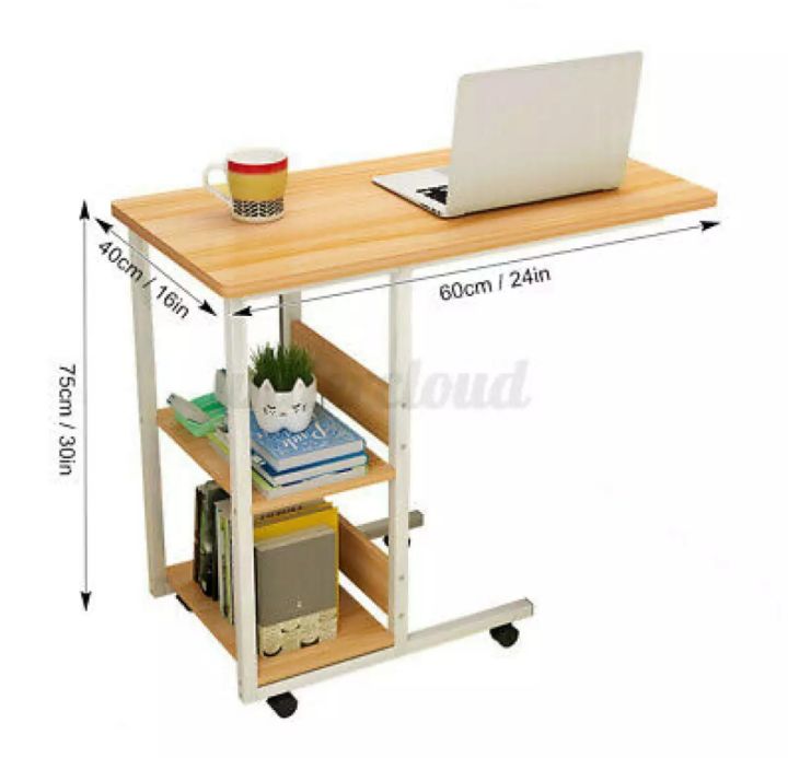 Wooden%20Laptop%20side%20Table%20for%20sofa%20&%20bed%20with%20Wheels%20Shelf%20Multi-Functional%20-%20Image%204