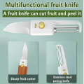 Stainless Steel 2 in 1 Fruit cutting Knife with Peeler For Peeling and Cutting, Outdoor Picnic Tool, Kitchen Gadget. 