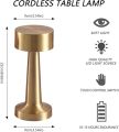 LED Table Lamp Modern Portable Cordless Rechargeable Touch Desk Lamps with USB Cord,3 Levels Brightness,Battery Powered Lamp,for Bedroom Bar Restaurant Outdoor Table Lamp (Gold). 